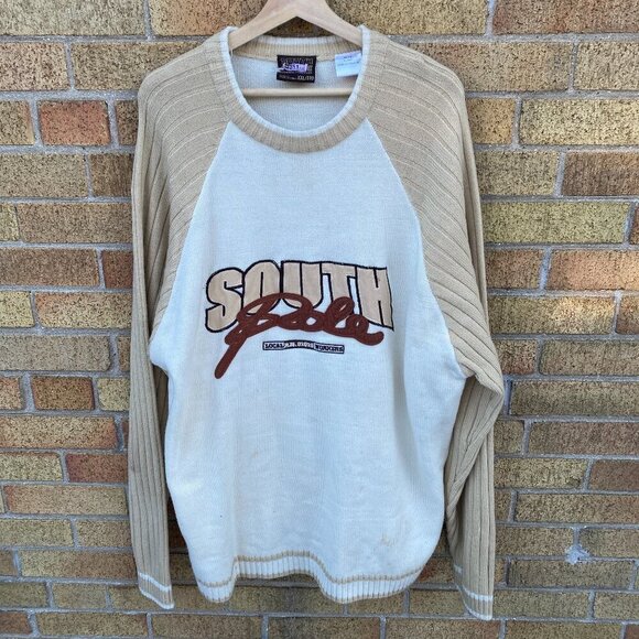 Vintage 90s Y2K South Pole Jeans Sweater Knitwear Long Sleeve XXL Embroidered - Picture 2 of 9
